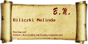 Biliczki Melinda névjegykártya